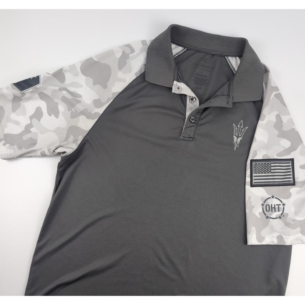 Arizona State Sun Devils OHT Military Polo Shirt Men Large Camo Golf Performance